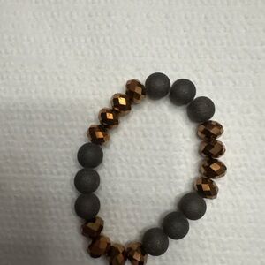 Elegant Brown and Black Beaded Bracelet